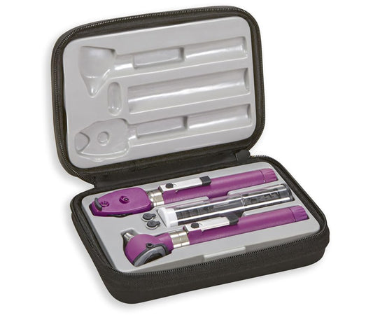 ADC Otoscope/Ophthalmoscope Diagnostic Set, Pocket Size, LED Lamp, 2.5V, Hard Case, Diagnostix 5110NL, Purple