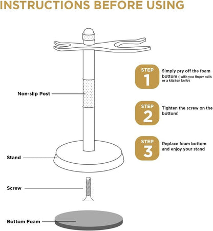 Perfecto Deluxe Chrome Razor and Brush Stand - The Best Safety Razor Stand. This Will Prolong The Life of Your Shaving Brush, metal
