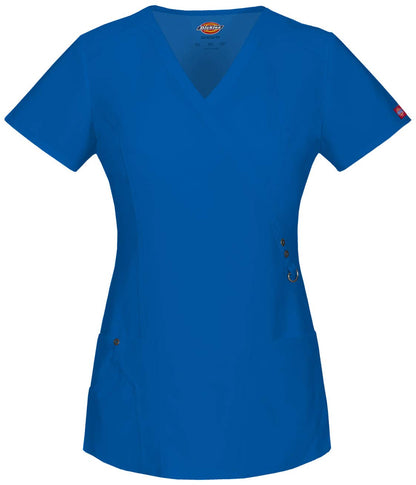 Dickies Xtreme Stretch Women Scrubs Top Mock Wrap 85956