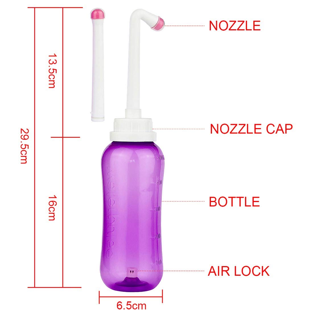 Wolfbeam Portable Hand-held Vulva and Anus Cleaner and Personal Health Vaginal Washing Container, Travel Urinal Spray Scrubber for Personal Hygiene (PG 2INQ 450ML)