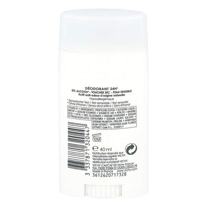 Vichy 24-Hour Dry-Touch Aluminum Free Deodorant, Stick, 1.35 Oz.