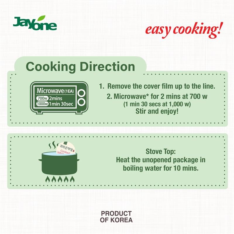 Jayone Instant Cooked Rice, Pantry Staple Bap, Sticky, Microwavable, Shelf Stable Asian Bap, Product of Korea, 5.3 oz (Pack of 4 / Oat Konjac Rice)
