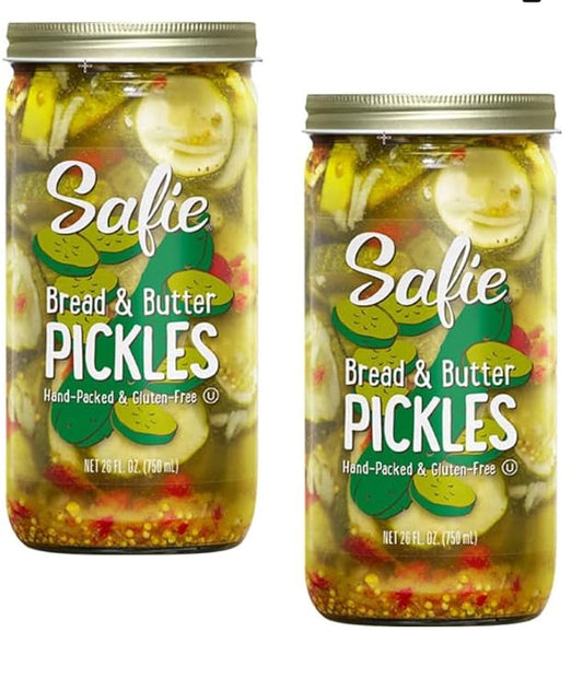 Safie Bread & Butter Pickles, Gluten Free, 26 Ounces (Pack Of 6)