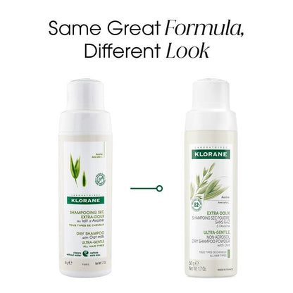 Klorane Ultra Gentle Dry Shampoo with Oat+ - Gentle Formula - Instantly Revives Hair and Eliminates Odor, Dirt, and Oils - Hypoallergenic & Vegan - Paraben & Sulfate-Free