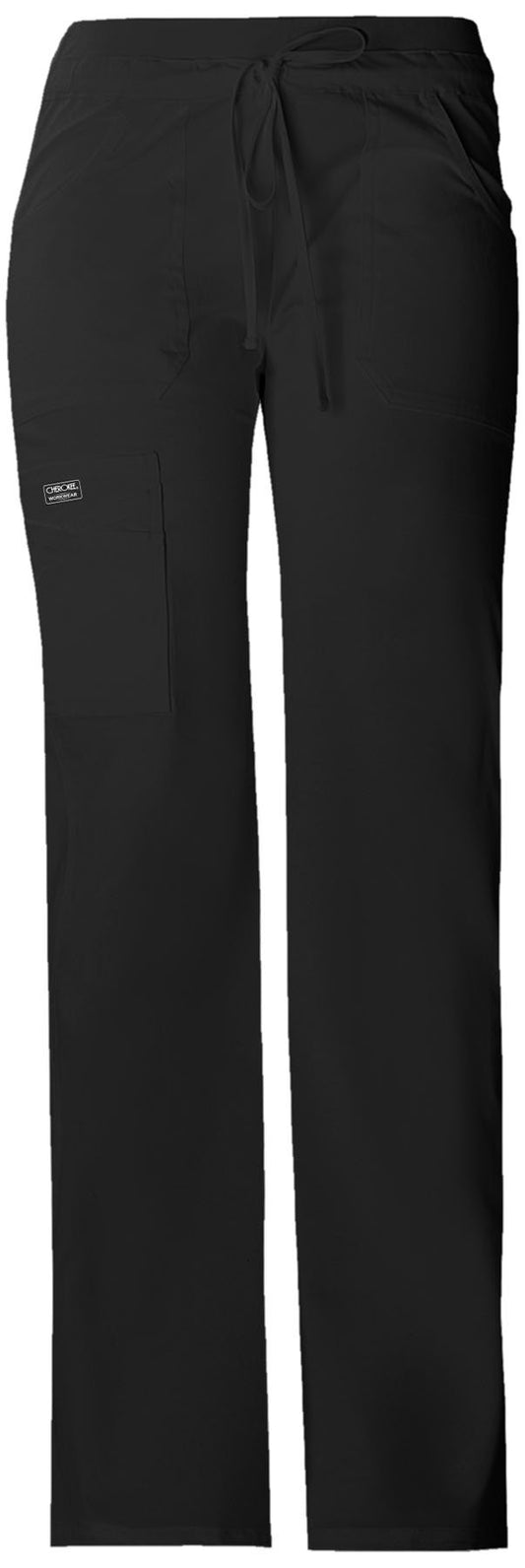 Cherokee Women Scrubs Pants Low Rise, Flare Leg Bottoms, Adjustable Drawstring with 6 Pockets - 24001