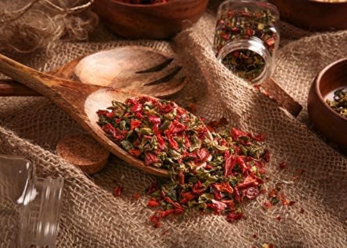 Gourmanity Dried Red and Green Bell Peppers Mix, 32oz Flavorful Diced Peppers Fresh and Appetizing, Perfect for Ramen Toppings Soups Stir-Frys and Stews, All Natural, Packed in a Resealable Bag