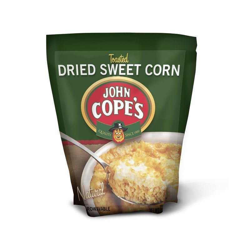 AmishTastes Cope's Toasted, Dried Sweet Corn With Recipes For Traditional Baked Corn Dishes, 3.75 Oz. (Pack of 2)