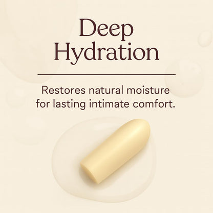 Vaginal Moisturizer Suppositories | Hydration Formula with Hyaluronic Acid, Squalene, Vitamin E, Cocoa Butter & Coconut Oil | Rapid Relief for Dryness & Hormone-free Intimate Comfort | All-Natural