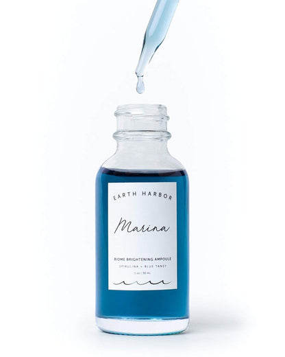 Earth Harbor | MARINA Biome Brightening Ampoule - Brightens & Balances | Blue Tansy + Spirulina + Squalane | 1 fl oz