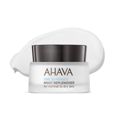 AHAVA Time To Hydrate Night Replenisher, Normal To Dry Skin - Rich & Velvety Cream for Deep Hydration, Fight Overnight Dehydration & Reinforce Skin Barrier, with Osmoter, Jojoba & Vitamin E, 1.7 Fl.Oz