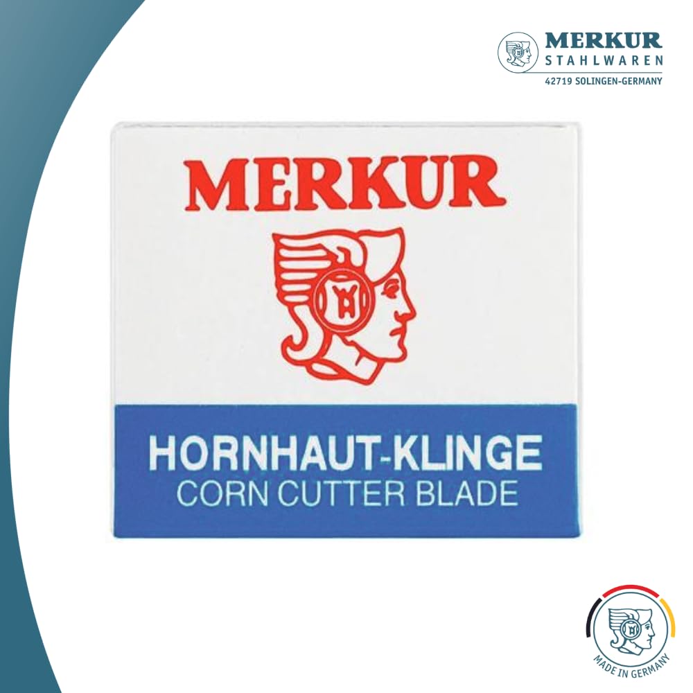 MERKUR 920 Callus Shaver Blades, Carbon Steel Foot Care Replacement Blades, Ultra-Sharp & Hygienic, Fits MERKUR 923 Callus Shaver, Made in Germany, Pack of 100