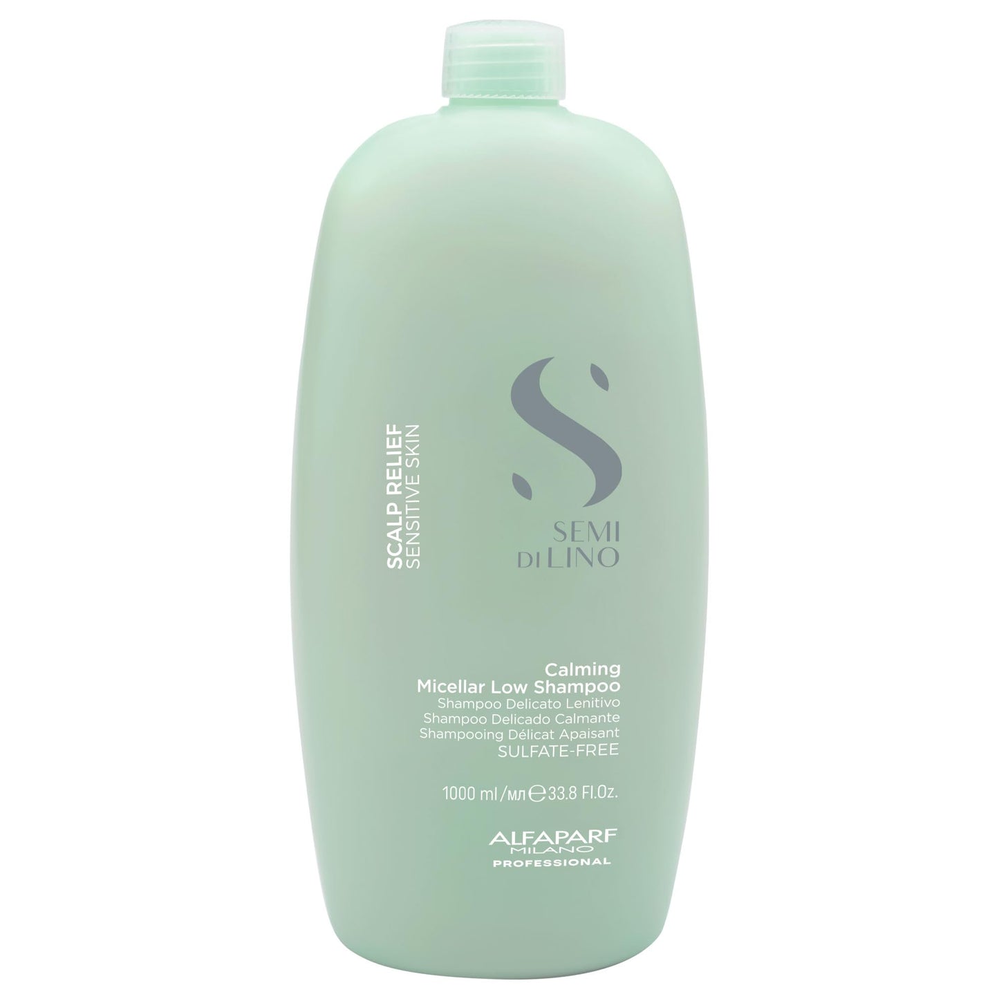 Alfaparf Milano Semi Di Lino Scalp Relief Low Shampoo for Sensitive Skin - Sulfate Free Shampoo - Soothes, Brings Comfort and Hydrates - Itch Relief - Professional Salon Quality