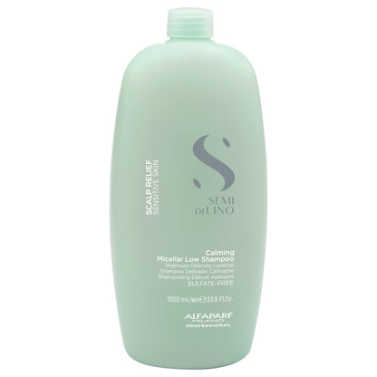 Alfaparf Milano Semi Di Lino Scalp Relief Low Shampoo for Sensitive Skin - Sulfate Free Shampoo - Soothes, Brings Comfort and Hydrates - Itch Relief - Professional Salon Quality