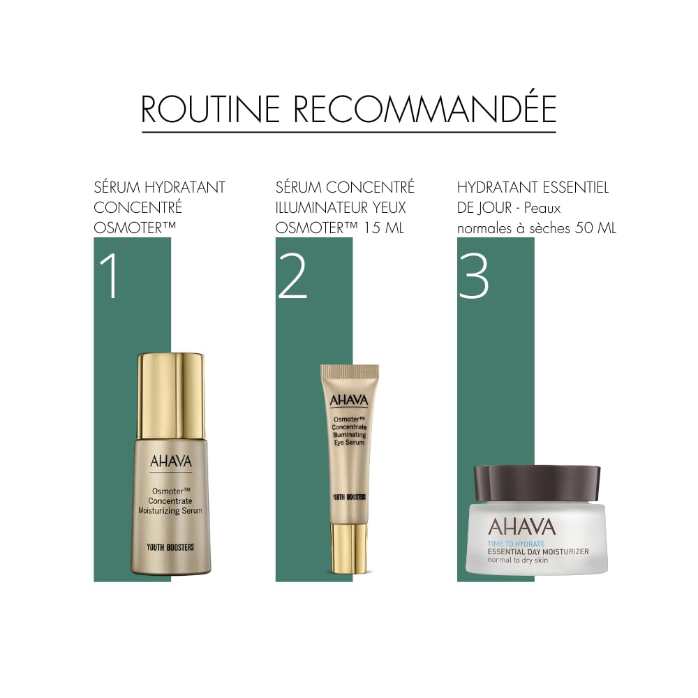 AHAVA Osmoter Concentrate Illuminating Eye Serum - Silky Serum to Boost Eyes’ Youthfulness & Revitalization, Enhances Luminosity, Reduces Dark Circles, with Exclusive Osmoter X3 & Caffeine, 0.5 Fl.Oz