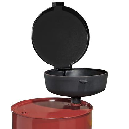 PIG Drum Funnel - Burpless Large Poly Drum Funnel - for 30 and 55 gal Steel or Poly Drums w/ 2" NPT - Black - DRM138-BK