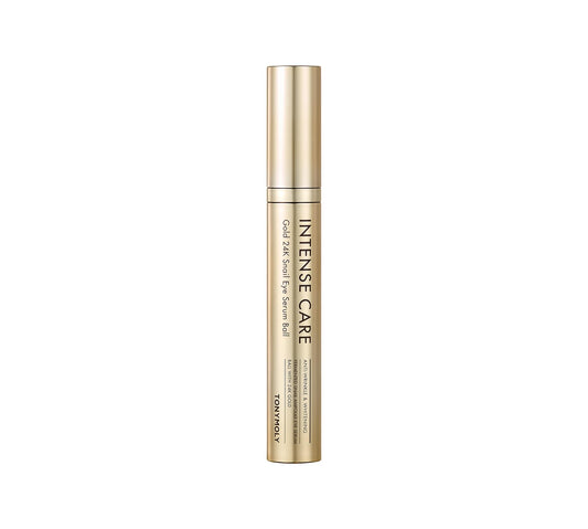 TONYMOLY Intense Care 24K Gold Snail Eye Serum 20ml – Anti-Aging Eye Treatment with Snail Mucin, Hyaluronic Acid & Peptides for Dark Circles, Puffiness, Fine Lines & Firming – 360° Roller Applicator