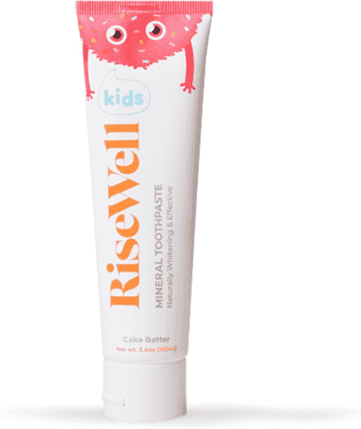 RiseWell Kids Mineral Toothpaste - Kids Hydroxyapatite Toothpaste with Xylitol for Teeth Protection - Made by Dentists, Safe to Swallow, No Added Fluoride and All Natural - Cake Batter Flavor, 3.4 Oz