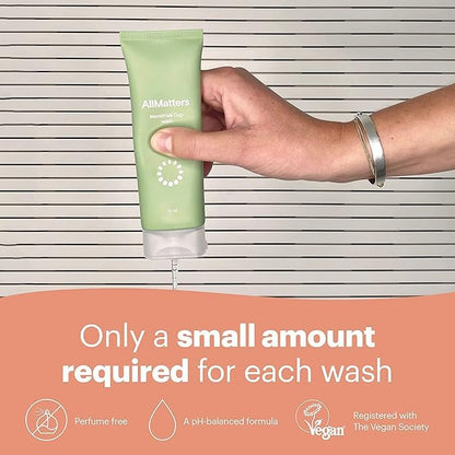 OrganiWash 2.5 fl oz - Mild Intimate Cleanser for Sensitive Areas & Menstrual Cup - Organic, pH-Balanced, Perfume-Free, Vegan, Allergy-Certified
