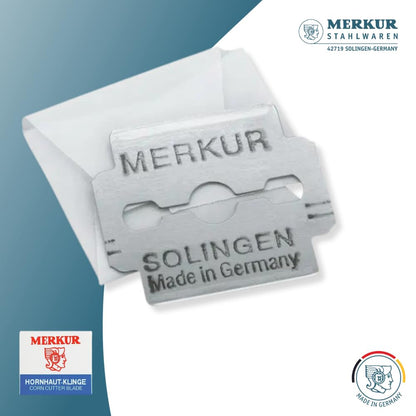 MERKUR 920 Callus Shaver Blades, Carbon Steel Foot Care Replacement Blades, Ultra-Sharp & Hygienic, Fits MERKUR 923 Callus Shaver, Made in Germany, Pack of 100