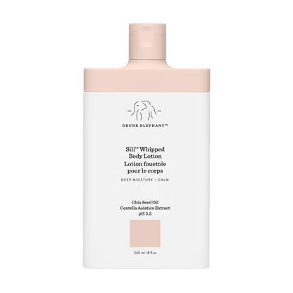 Drunk Elephant Sili Whipped Body Lotion - 240 ml/8 fl oz - Rich Daily Moisturizing Lotion - Clean Clinical Skincare - Cruelty-Free - Free of Essential Oils, Silicones, and Fragrance
