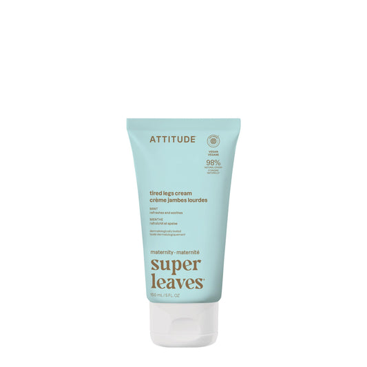 ATTITUDE Pregnancy Tired Legs Cream, EWG Verified, Dermatologically Tested, Plant and Mineral-Based, Vegan Maternity Products, Soothing and Refreshing Mint, 5 Fl Oz