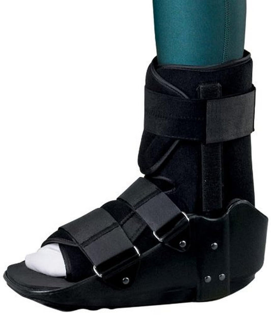 Medline Standard Ankle Walkers, Skid-Resistant, Short, Size Medium, Low Profile, Adjustable Straps, Rocker Bottom, Fits Left or Right Leg, 1 Each