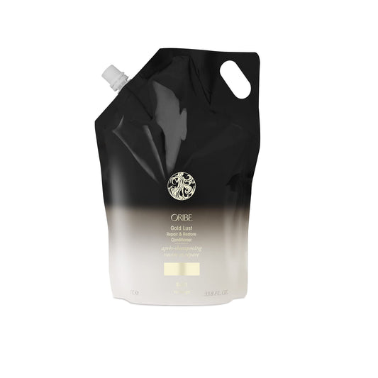 Oribe Gold Lust Repair & Restore Conditioner | Repairing Conditioner for Dry or Damaged Hair | Restores Moisture, Strength, and Softness for Healthier Hair | Liter Refill