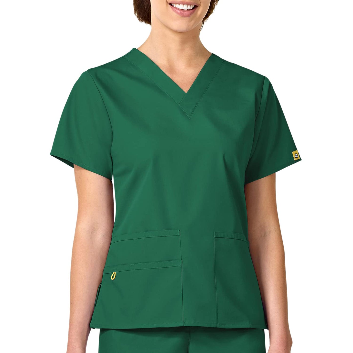 WonderWink womens Origins Bravo V-Neck Top, Hunter Green, X-Small