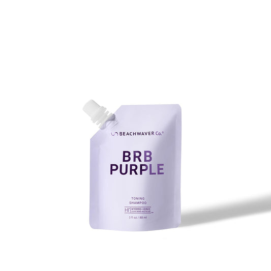 The Beachwaver Co. BRB Blonde Purple Shampoo - Travel Size (3 Oz) | Anti-Brass Toning Conditioner w/HiX Vegan Bond Multipliers | Moisturizing, Sulfate-Free Formula for Blonde & Grey Hair