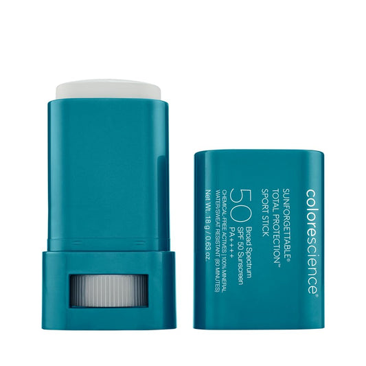 Colorescience Sunforgettable Total Protection Sport Stick SPF 50, Mineral, Broad Spectrum, Water/Sweat Resistant, Reef Safe, Hypoallergenic,