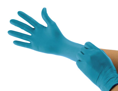 Cranberry Luxe Nitrile Exam Gloves, Case of 3000, Small, Azure Blue, Lanolin & Vitamin E, 2.5 Mil