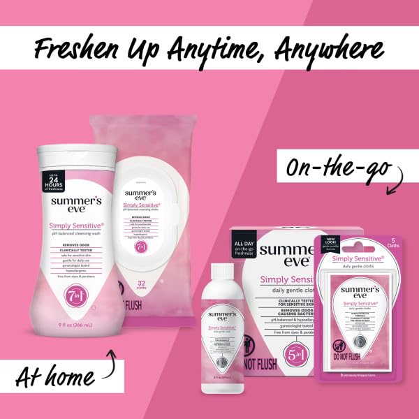 Summer's Eve Cleansing Wash | Simply Sensitive | 9 Ounce | pH-Balanced | Dermatologist & Gynecologist Tested