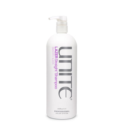 UNITE Hair – LAZER Straight Shampoo – Professional-Size Smoothing Cleanser to Tame Frizz & Control Thick, Unruly Hair – 32 Fl Oz