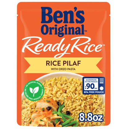 BEN'S ORIGINAL Ready Rice Rice Pilaf Flavored Rice, Easy Dinner Side, 8.8 oz Pouch (Pack of 12)