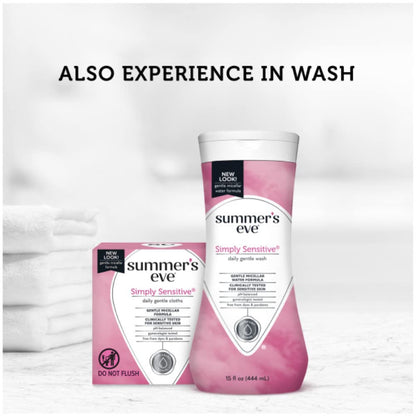 Summer's Eve Feminine Cleansing Cloths | Sensitive Skin | 16 Each | Pack of 2
