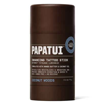 PAPATUI by Dwayne Johnson Mess-Free Enhancing Tattoo Stick | Revitalize, Protect and Brighten Tattoos | Made with Vitamin E | Coconut Woods | 2.6oz
