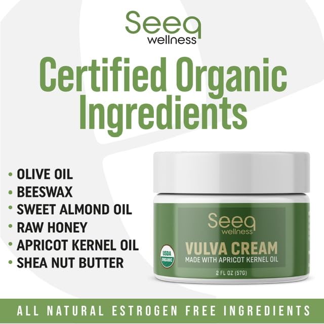 Organic Vulva Balm, Intimate Skins Care, Menopause Support, Relieves Feminine Dryness, Itching, Burning, Redness, Irritation - All Natural - 2 oz