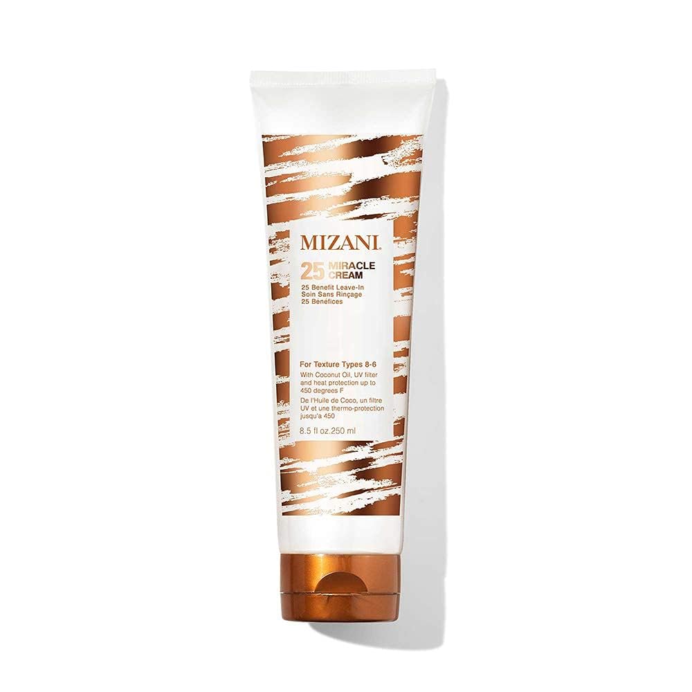 Mizani 25 Miracle Leave-In Cream - Hydrating Curl Cream with Coconut Oil, Curl Defining Leave In Conditioner, Anti Frizz, Heat Protectant, Silicone-Free, Sulfate-Free