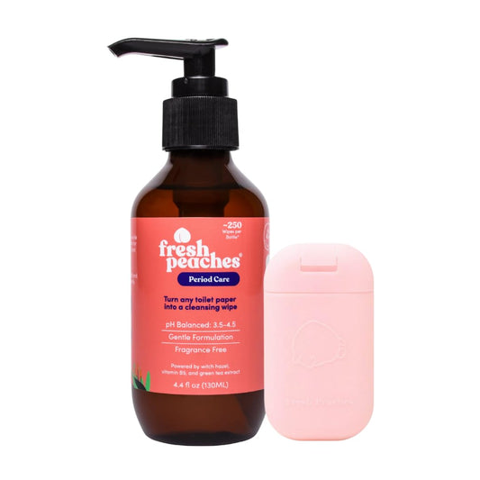 Feminine Wipes pH Balanced | Fresh Peaches Intimate Wipes for Women | Vulva Cleanser Gel Fragrance Free | Sensitive Skin Care | Starter Set Home & Travel | 280 Use