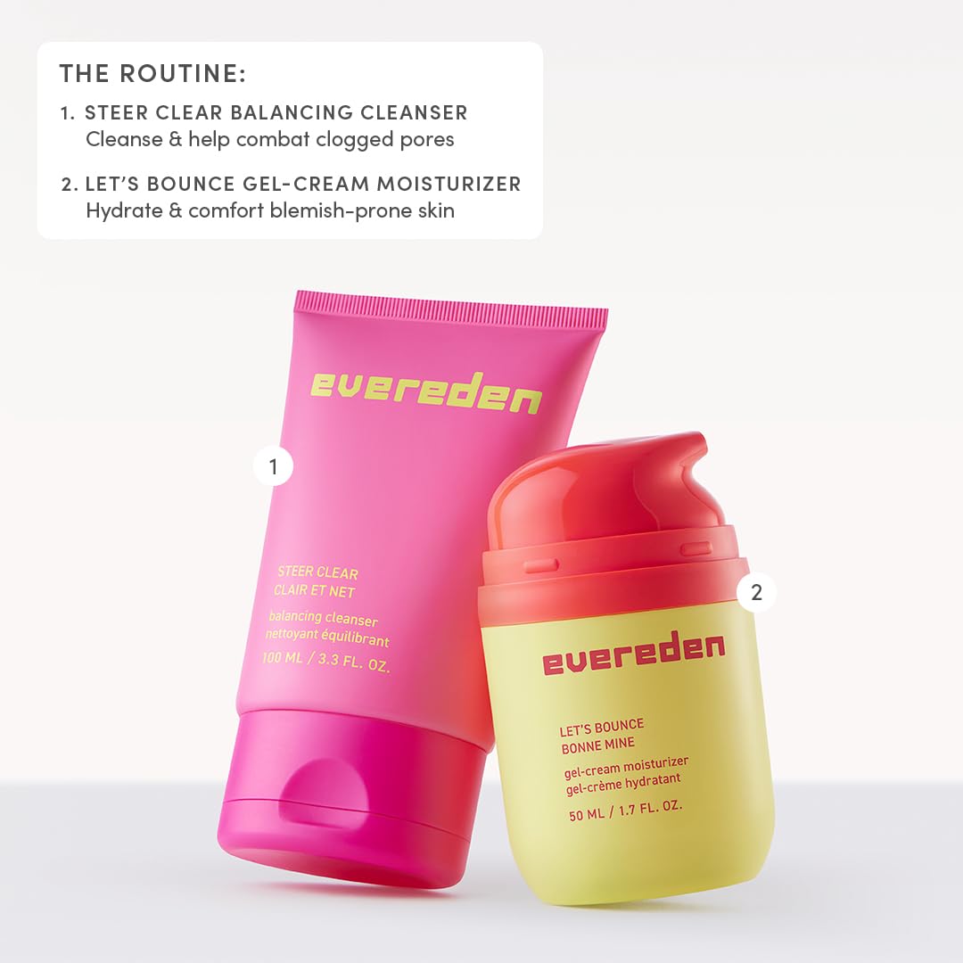 Evereden Gel-Cream Preppy Skincare Moisturizer for Teens | Light, Non-Greasy Hydration for Oily, Pimple-Prone, Redness, Calming | Skin Care for 10-12 & Beyond - Easter Basket Stuffers for Teens