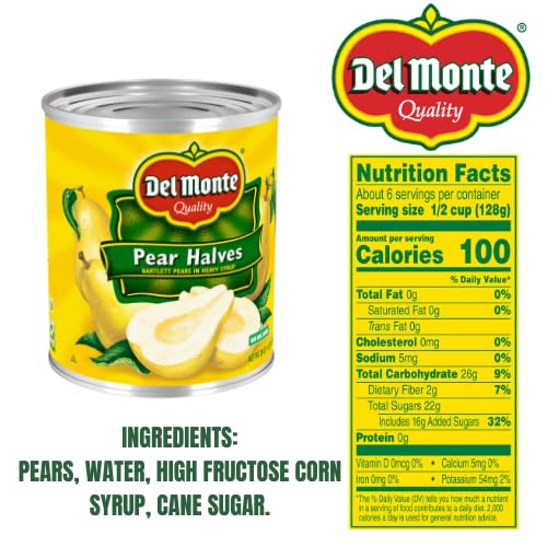 Del Monte Pear Halves, 29 oz. Can (pack of 6)