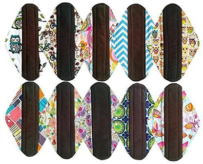 10PCS 14 Inch Overnight Cloth Reusable Washable Menstrual Pads Sanitary Pads