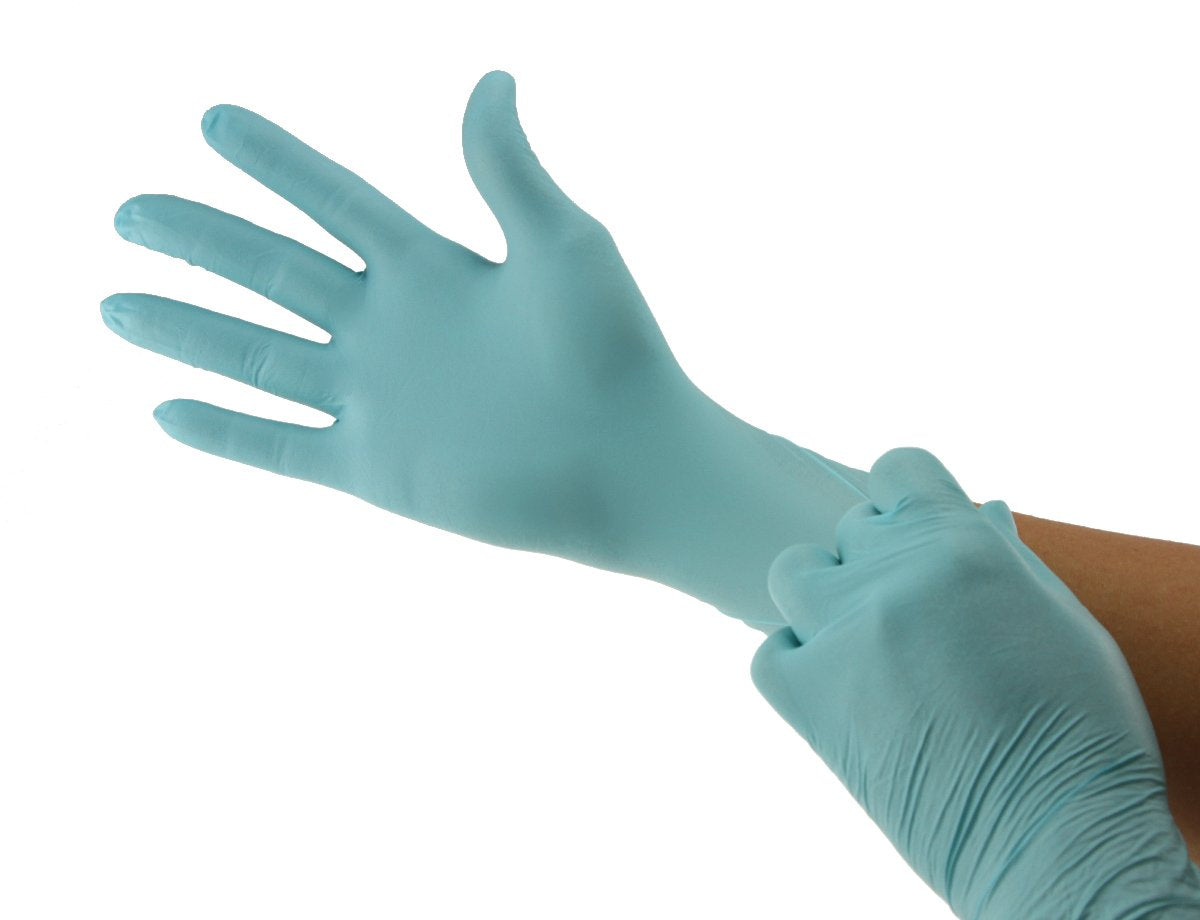 Cranberry USA Cranberry Aqua Source Nitrile Exam Gloves, Pack of 200, Large, Aqua, Lanolin & Vitamin E, 4.0 Mil