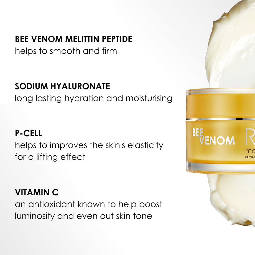 Rodial Bee Venom Facial Moisturiser 1.7 fl oz - Advanced Firming & Plumping Face Cream with Juvinity for Elasticity, Radiance & Long-Lasting Hydration