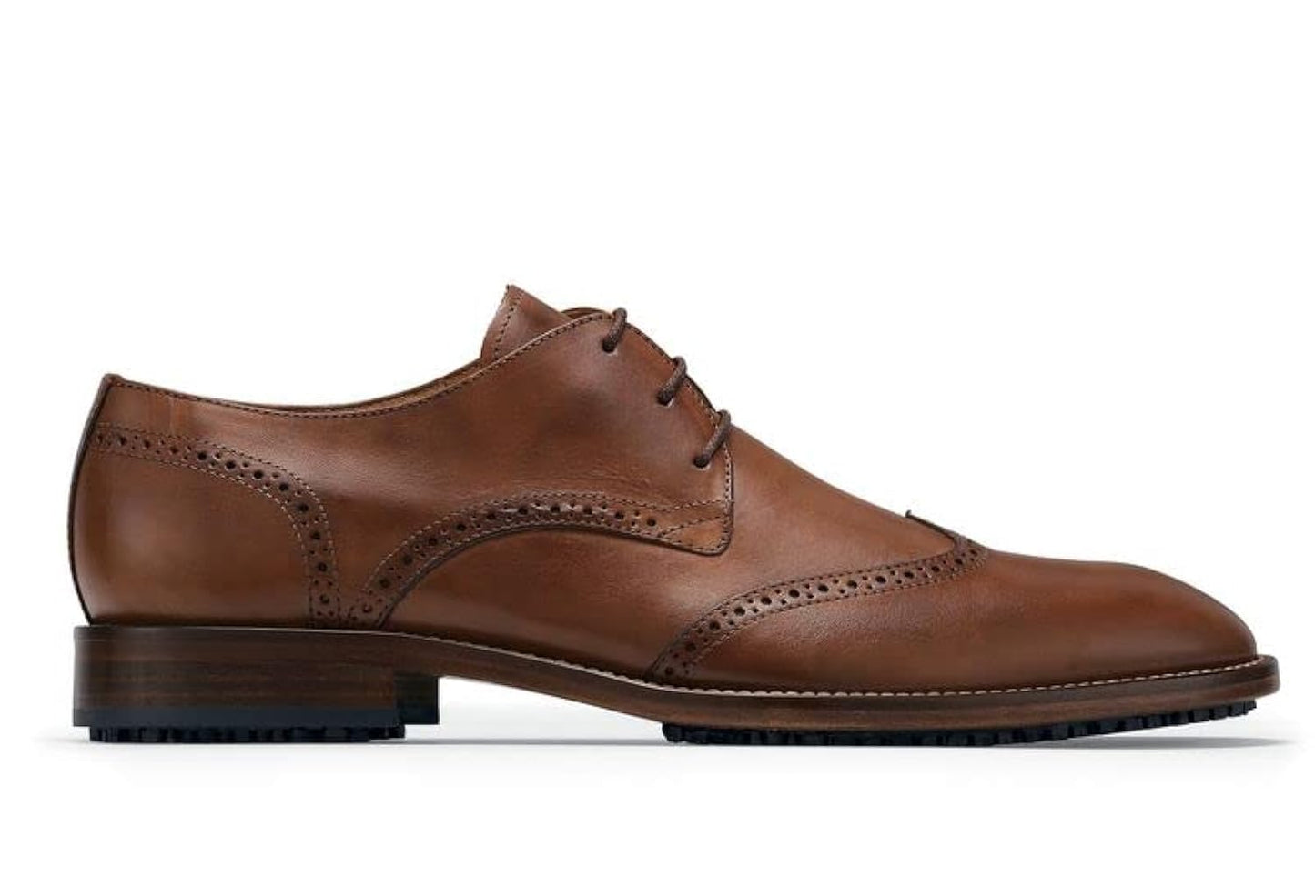 MOZO Portuguese Leather Collection Men's Slip-Resistant Oxfords - Dressy Non-Slip Restaurant Shoes for Men in Food Service - Bronson
