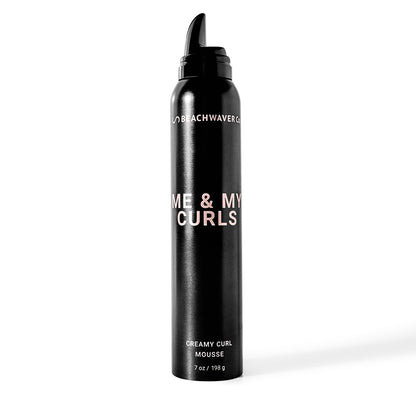 The Beachwaver Co. Me & My Curls Creamy Curl Mousse - Full Size (7 Oz) | Lightweight, Creamy Vegan Mousse For Curls, Coils, and Waves - Defines Natural Texture and Enhances Shine | Bondi Beach Day