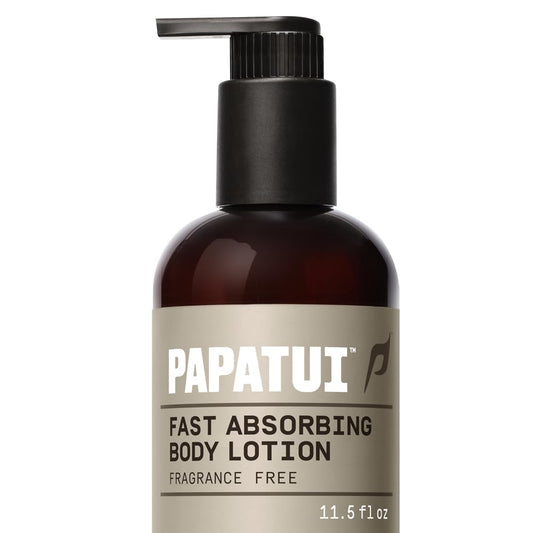 PAPATUI by Dwayne Johnson Men's Body Lotion | Unscented | Fast Absorbing | Lightweight Daily Moisture | 24-Hour Hydration | with Vitamin B3 and Ceramides | 11.5 fl oz