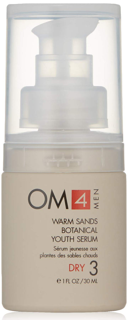 Organic Male OM4 Dry STEP 3: Warm Sands Botanical Youth Serum - Men's Skincare With anti-aging Vitamin C, Aloe Vera, and Hyaluronic Acid