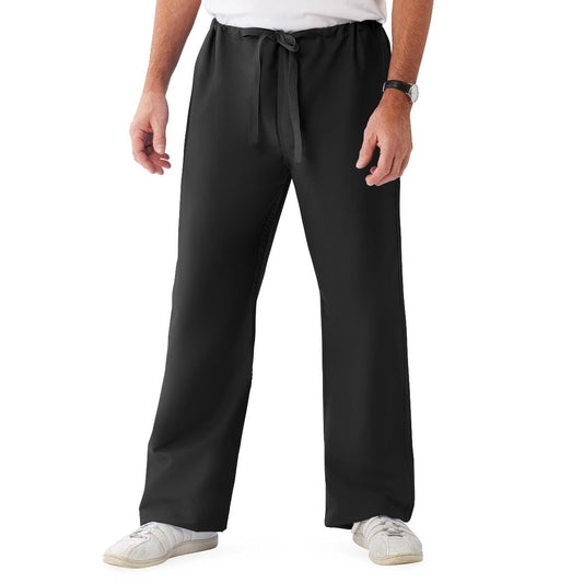 ComfortEase Unisex Reversible Scrub Pants with Drawstring Waist, Black, Regular Inseam, Size XS, Medline Color Code,1,Each,900DKWXS-CM