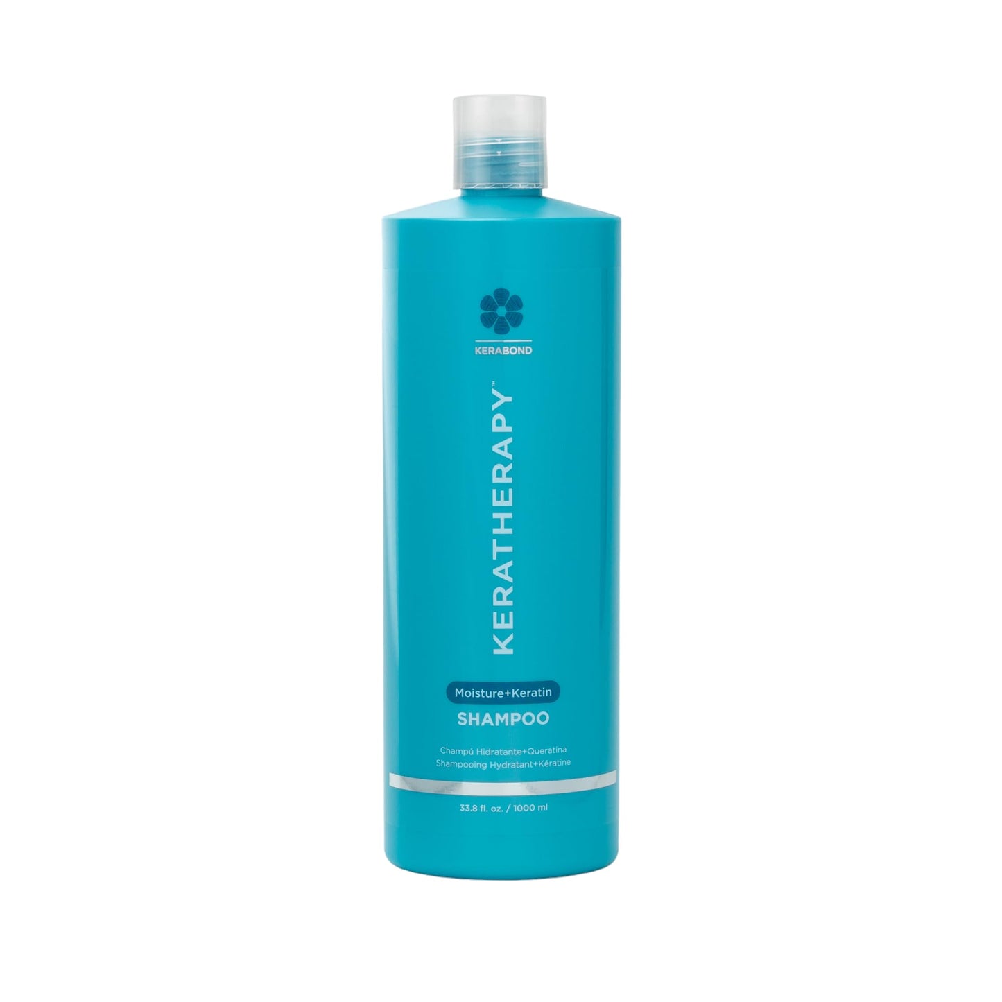 KERATHERAPY Keratin Infused Moisture Shampoo, 33.8 fl. oz., 1000 ml - Anti Frizz Moisture Shampoo for Oily Scalp and Dry Ends - Kerabond Technology, Aloe Vera, & Willow Bark - Sulfate & Paraben Free